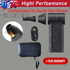 New 4 Speed 130,000 RPM Compressed Air Duster Mini Blower With LED Light US