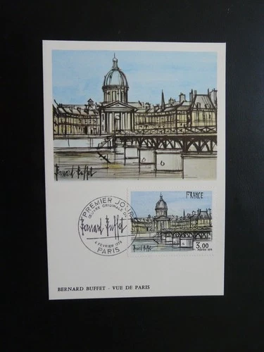 art painting Bernard Buffet bridge maximum card France 1978