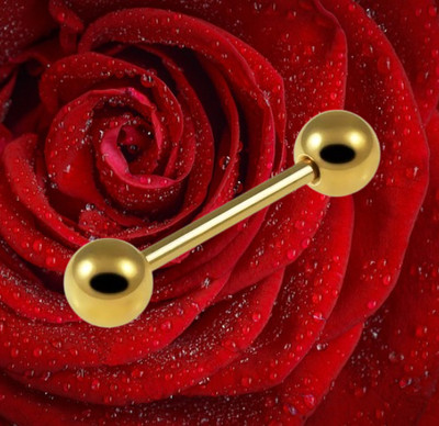I Barbell I Hantel I INNENGEWINDE 1,2 x 8 mm I Echt 585 MASSIV GOLD I 46018-8 I