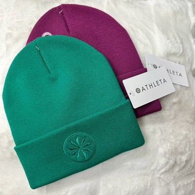 NEW ATHLETA Head Start Beanie Cuffed Hat Cap PURPLE