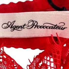 Agent Provocateur Alina Lorna Lace Bra Red Underwired Bows 36A Coquette Sexy NWT
