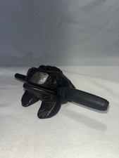 Hand Carved Wood Percussion Guiro Rasp Frog Musical Instrument Stick Black Vtg