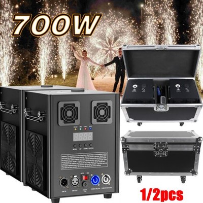 700W Cold Spark Firework Machine Stage Effect Wedding DJ Party DMX & Flight Case