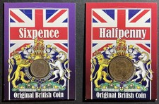 GB 1967 SIXPENCE COIN  & 1967 HAIFPENNY BOTH IN PROTECTIVE PRESENTATION PACK F/P