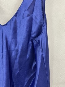 VTG 90&rsquo;s Val Mode Slip Dress Lingerie Nightgown Navy Blue Plunge Short Size L