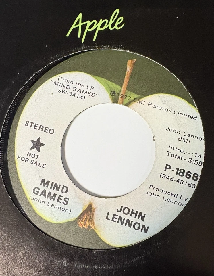 John Lennon 45 Mind Games PROMO Apple Label - Image 2 of 2