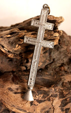 Scheyrer-Kreuz Patriarchenkreuz Doppelkreuz Schvrensis Kettenanh&auml;nger antik