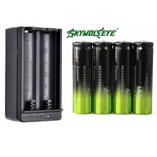 4Pcs Batterie.s 3.7V Rechargeable Batter.y 1Pcs Charger for 18mm 65mm Batter.y