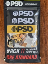 PSD 3 Pack Core Standard Premium Boxer Briefs NEW Men's MEDIUM (32-34)