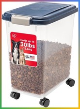 Dog Food Storage Airtight Container 30 lbs Navy Pet Kibble Bin Made in USA