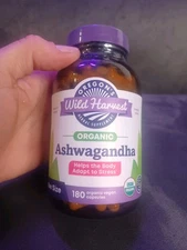 WILD HARVEST ORGANIC ASHWAGANDHA. 180 CAPSULES.EXP  12/2026