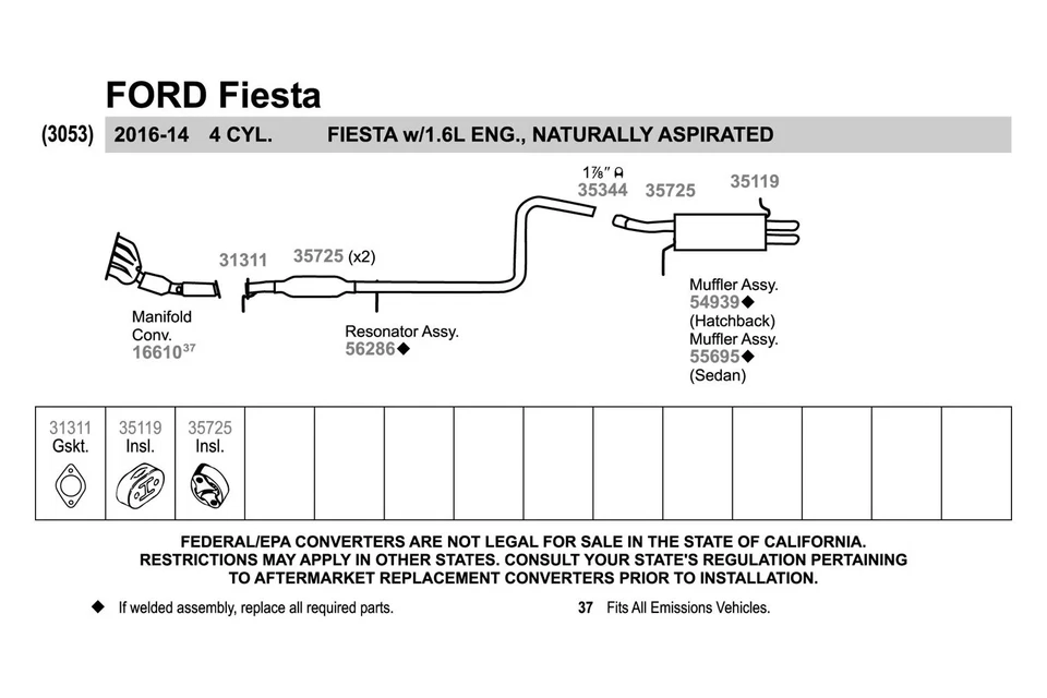 For Dodge Charger 71-74 Exhaust Pipe Flange Gasket Perforated Metal & Fiber — 第 3/4 张图片