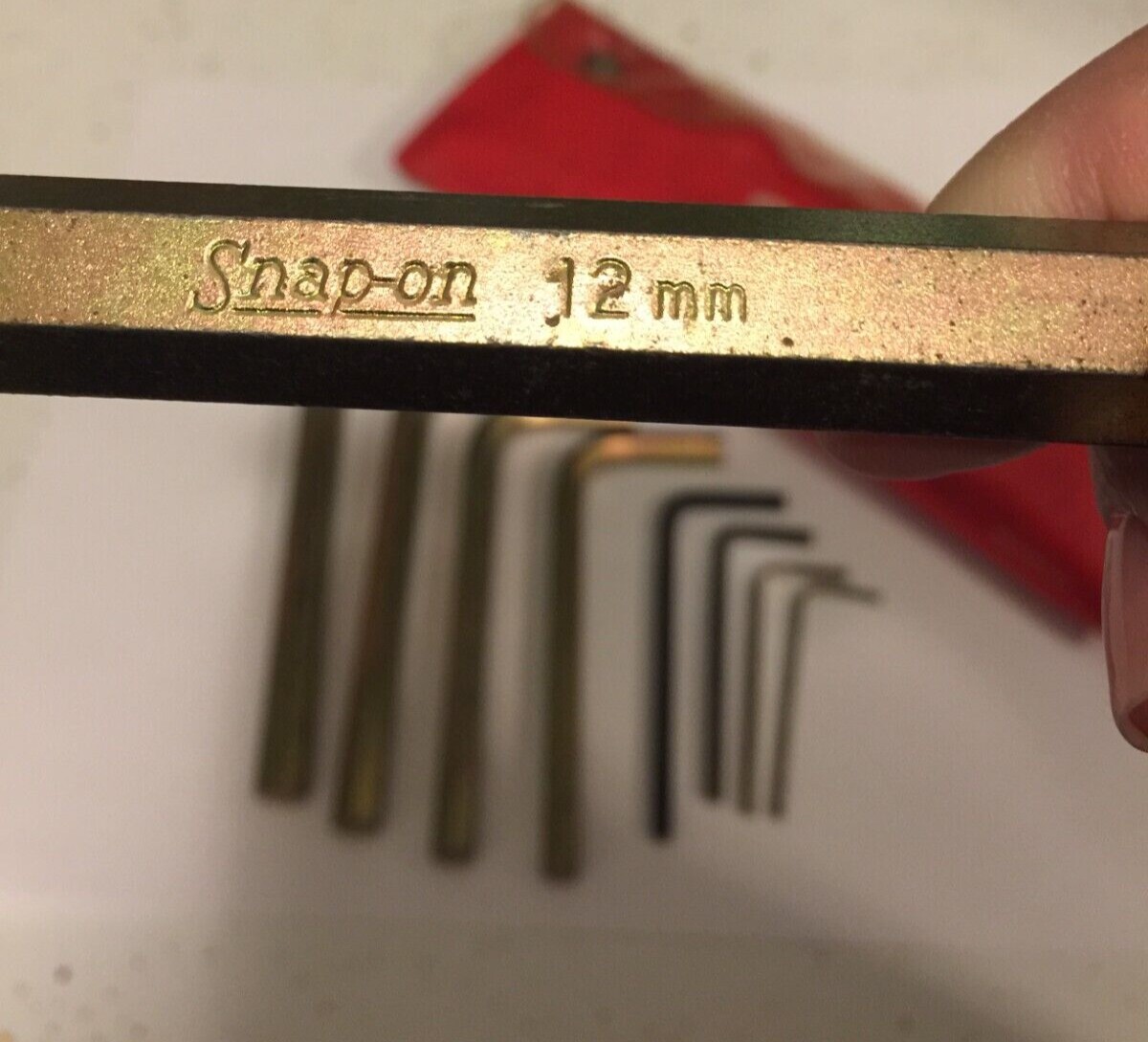 Vintage Snap-on Tools 5 Piece Hex Allen Wrench Set W/ Classic Red