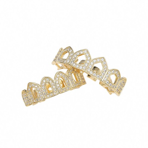 6 Zähne Grillz Set Schädel Hip Hop Zirconia Iced Bling Teeth Grillz A9367 - Bild 6 von 14