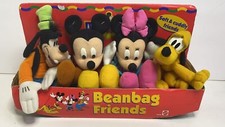 Mattel Mickey For Kids Plush Beanbag Friends Set In Original Box Goofy Pluto NEW