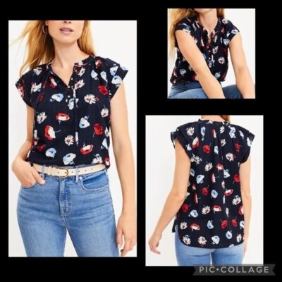 loft tie neck blouse