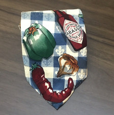 TABASCO Hot Pepper Sauce Silk TieNovelty Fun Design Tie Made In The USA