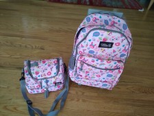 Mochila con ruedas Tilami para niños 18" mango de extensión con bolsa de almuerzo gatito rosa EX