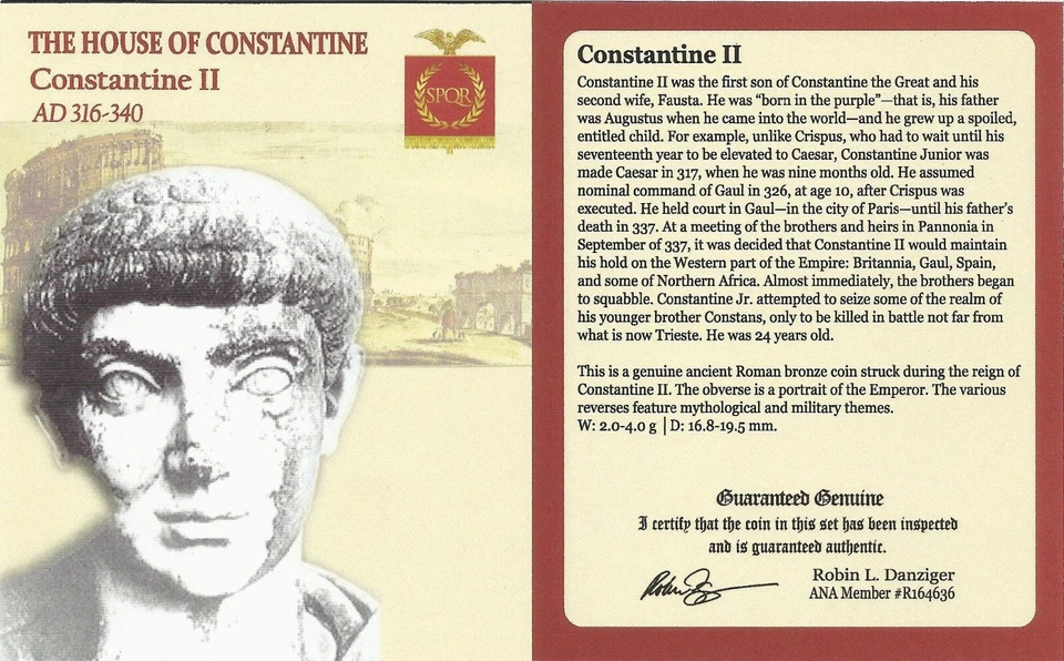 NGC (VF) Roman AE3/4 of  Constantine II (AD 316-340) NGC Ancients VERY FINE - Image 2 of 2