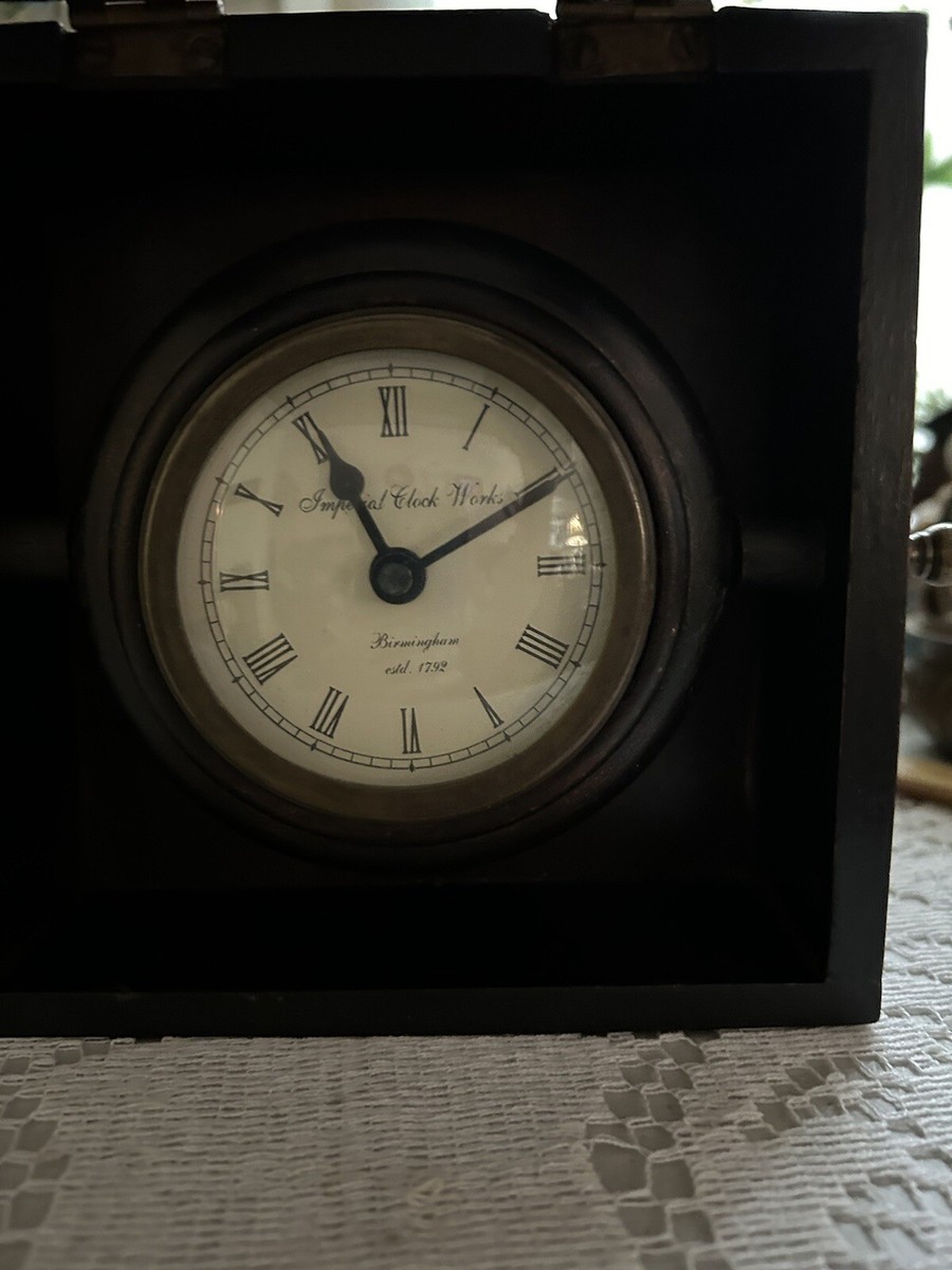 Imperial Clock Works Birmingham 1792 Mantel Clock In Wooden Box