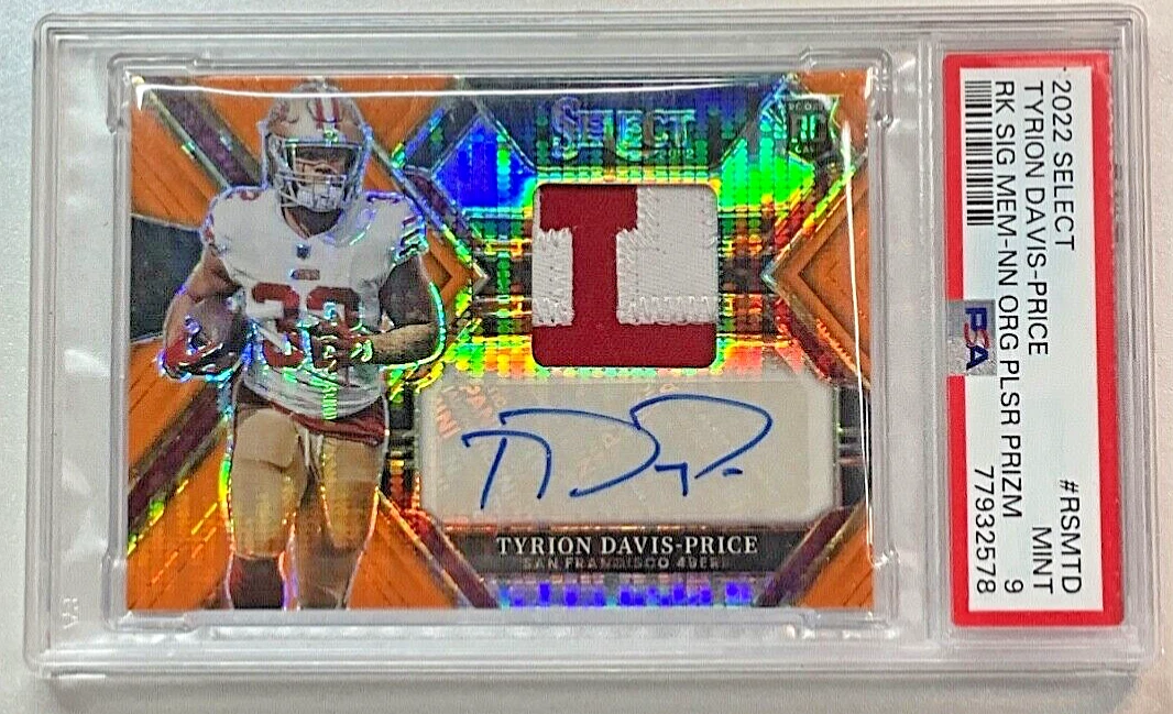 Tyrion Davis-Price Panini Select Rookie Signature Memorabilia #RSMTD Neon Orange Pulsar