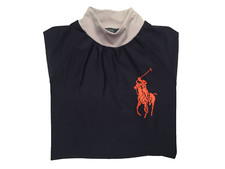 Polo by Ralph Lauren Youth's Navy Blue/Gray/Orange Big Pony Dry-Fit S/S Shirt XL