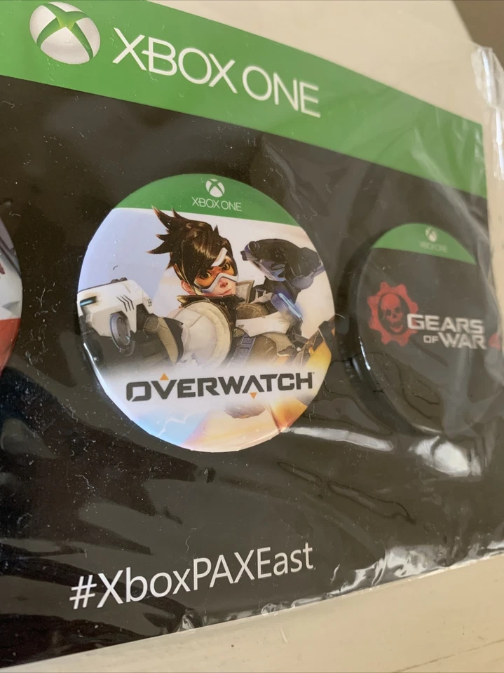 Xbox One Mirrors Edge Overwatch Gears of War 4 PAX East Promo Buttons New Sealed - Image 4 of 4