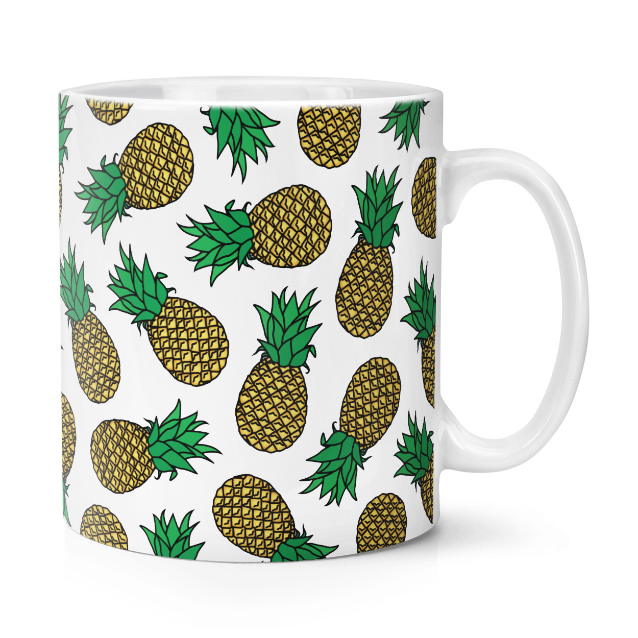 Pineapple Pattern 10oz Mug Cup - Funny Fruit Cute