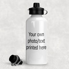 Personalised Water Bottle Drink Metal Photo Sports Gym School Nursery Children
