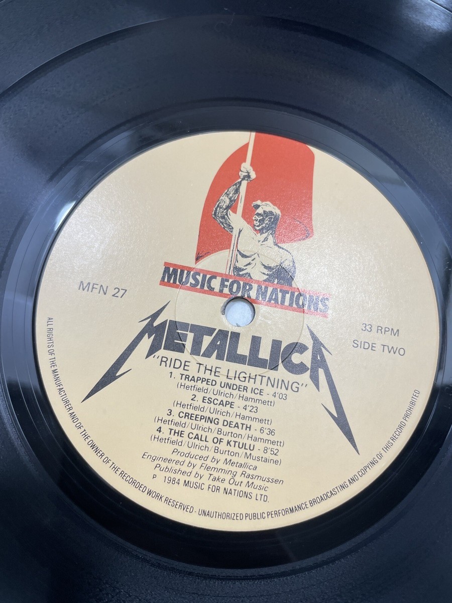 METALLICA RIDE THE LIGHTNING 1ST UK PRESSING VINYL LP MFN 27 1984