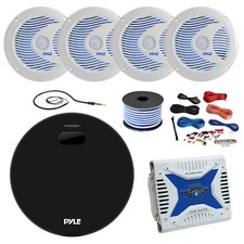 Amp / Receiver, 4 X 6.5'' Speakers, Amp, Amp Install Kit, 18g 50 Ft Wire,antenna