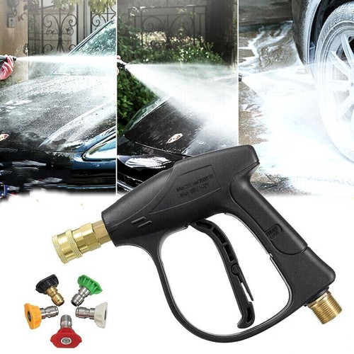 1/4" High Pressure Washer Gun 4000 PSI Car Wash Foam Spray Short Wand w/ Nozzle - Picture 4 of 25
