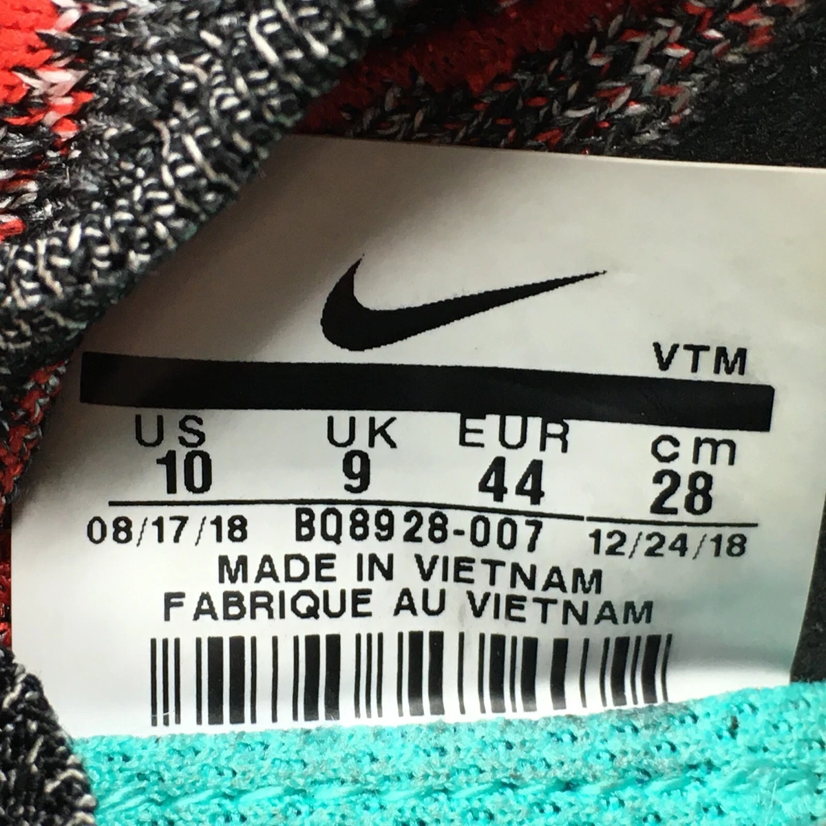 Nike Epic React Flyknit 2 Running Shoes Sneakers Men s Size 10 US 44 Black Red