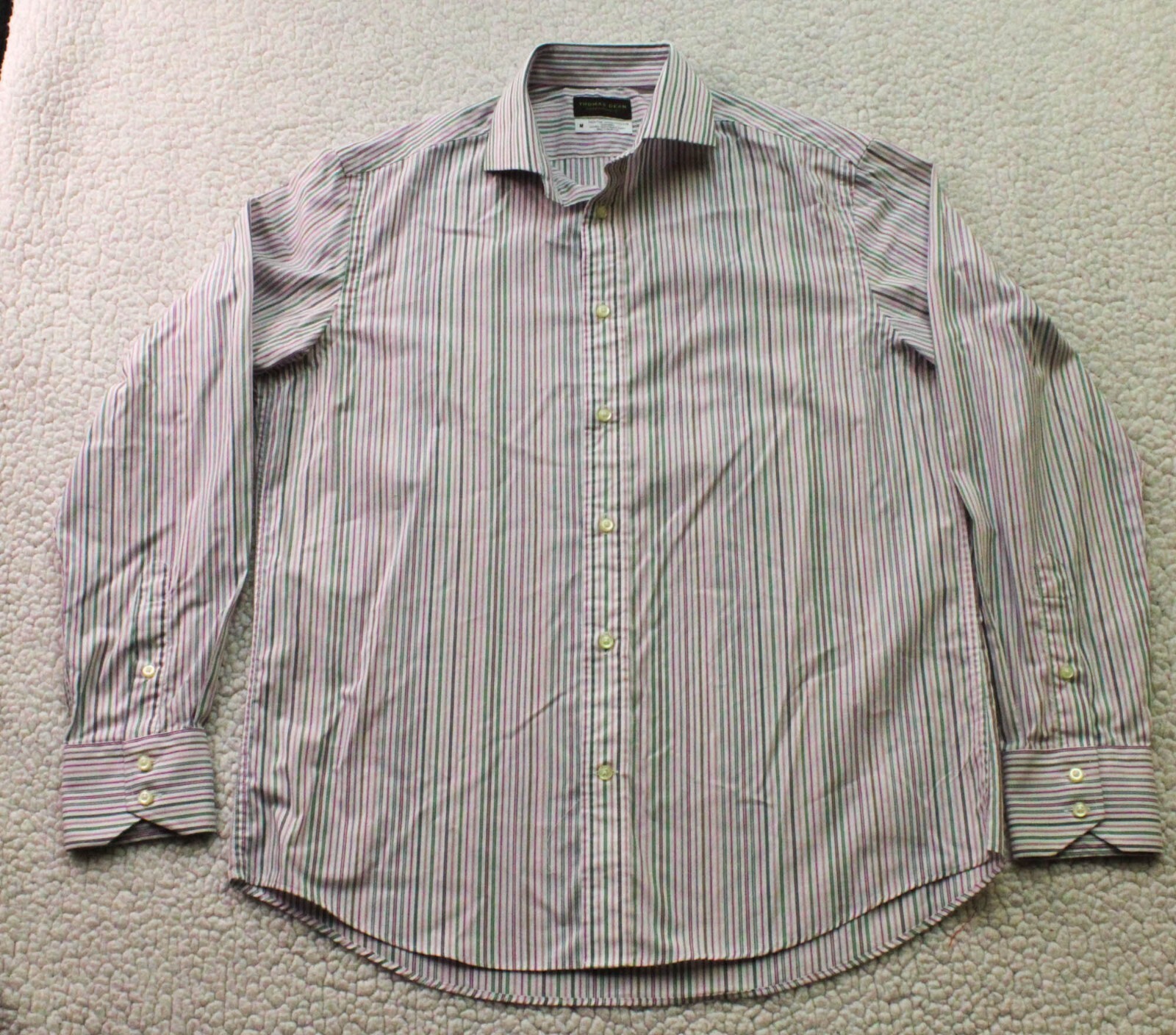 Thomas Dean Performance Striped Button Down Shirt… - image 1