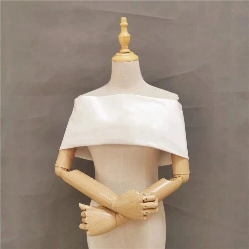 OFF WHITE Scialle sposa raso una linea colletto donna abito da sposa festa accessori