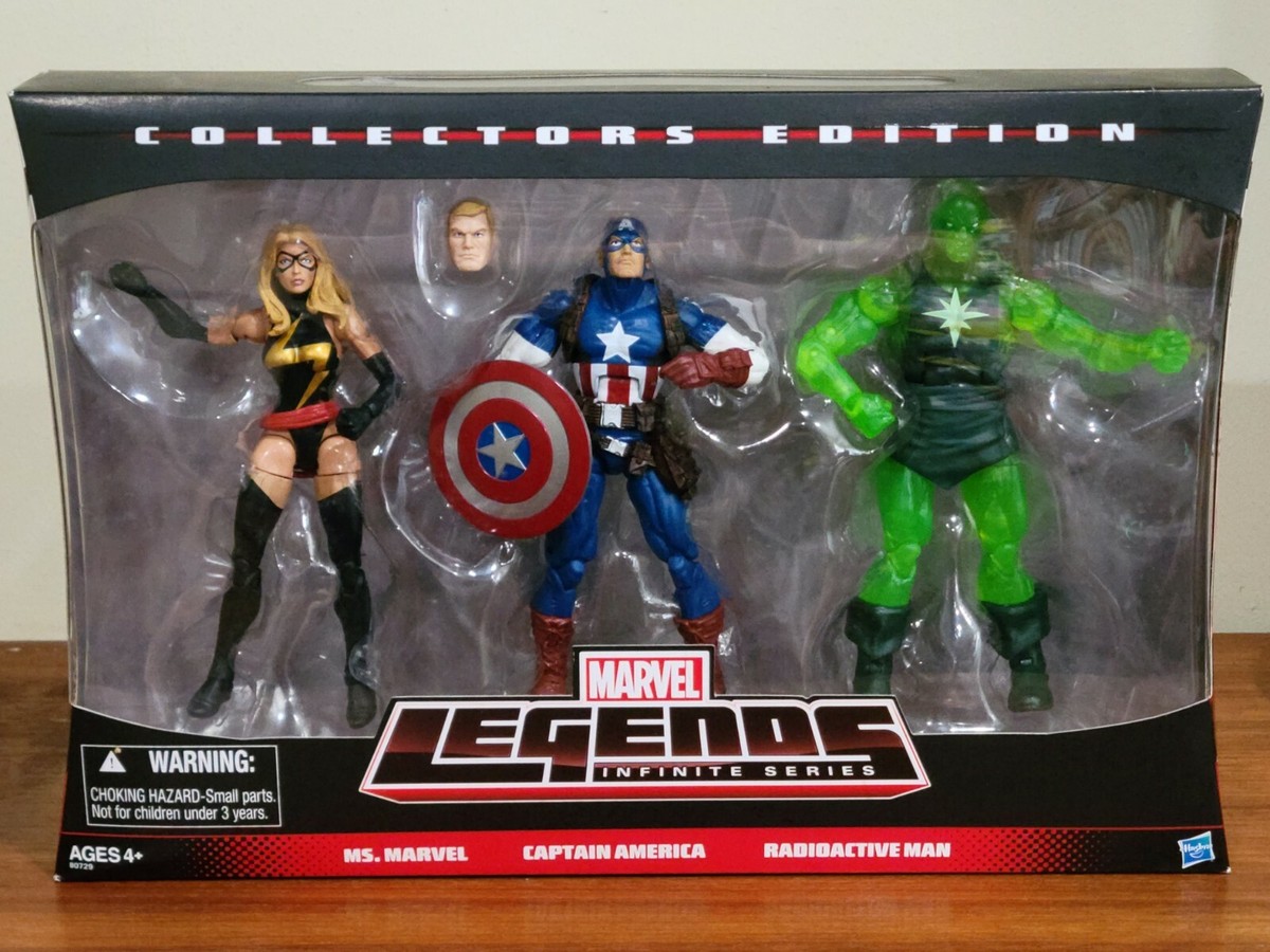 Marvel Legends Ms Marvel Captain America Radioactive Man 3-pack 