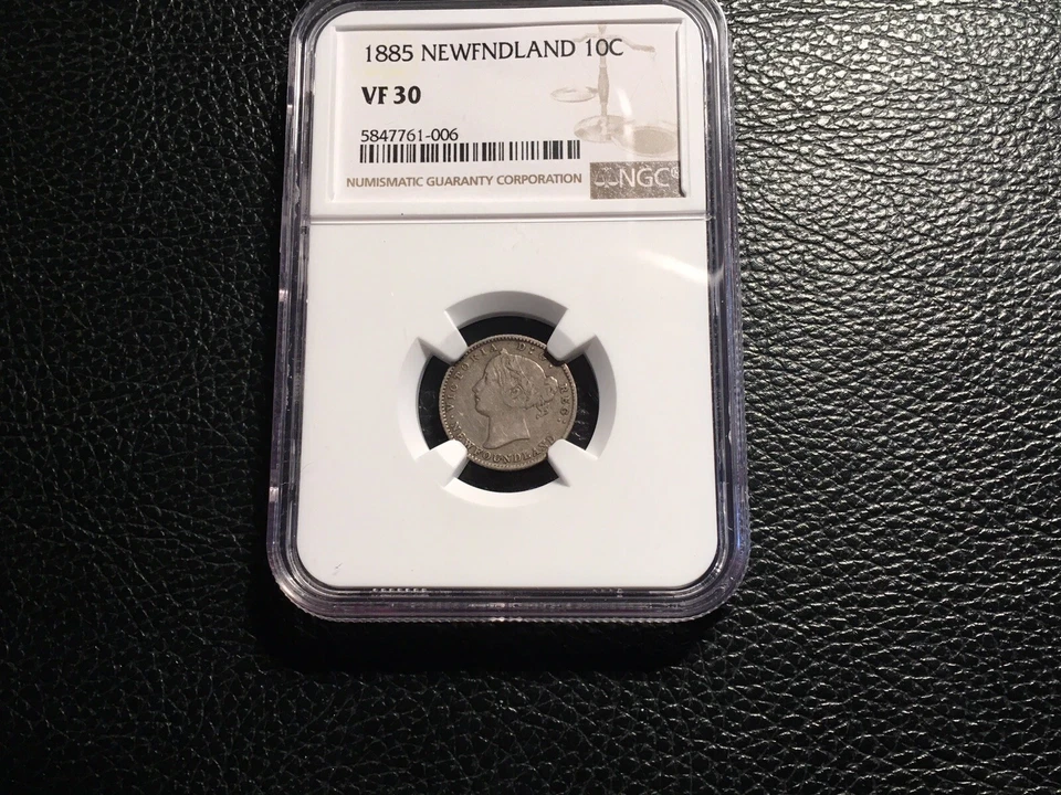 1885 Newfindland 10 cents NGC VF 30 only 8000 minted  - Image 2 of 4