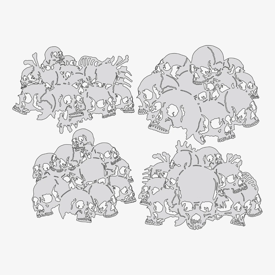 Skull Stack Mini Set #2 - Reusable Airbrush Stencil Template - Image 2 of 4