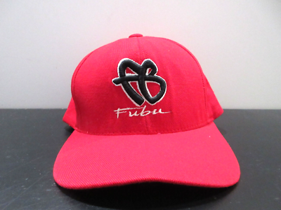 超ビンテージ FUBU旧ロゴキャップ VINTAGE Fubu Hat Cap Strap Back Red Black Spell Out HIp Hop Mens