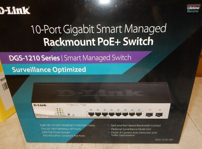 D-Link  Web Smart (DGS-1210-10P) 10-Ports External Ethernet Switch *NEW* #R633