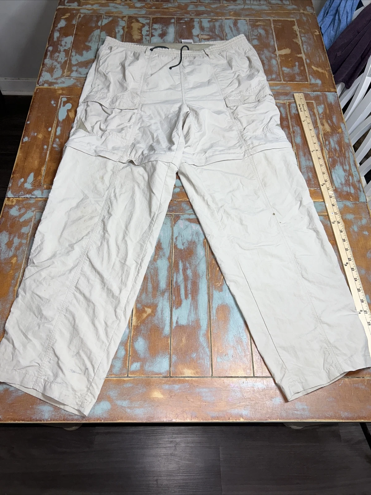 Columbia PFG Fishing Nylon Convertible Zip Off Lined Cargo Pants sz Large