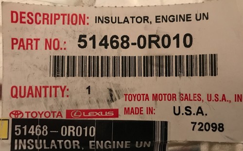 NEW OEM TOYOTA UNDER ENGINE HEAT SHIELD FITS 2021- 2022 VENZA 51468-0R010 - Picture 3 of 3
