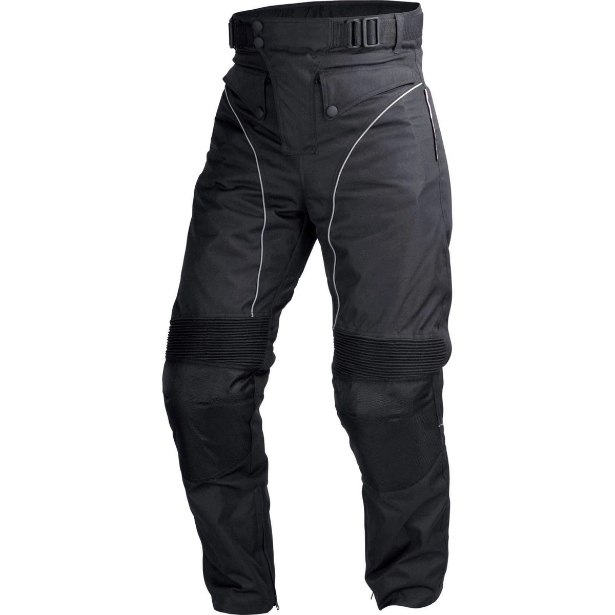 Motorcycle Waterproof Riding Pants Black/Gray with Removable CE Armor PT1