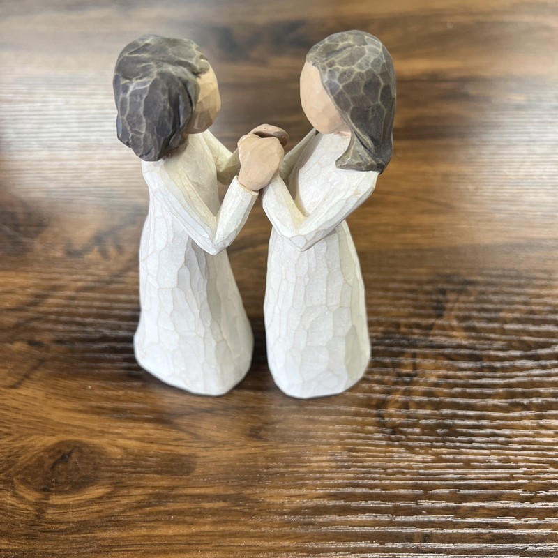 Vintage Willow Tree Sisters By Heart Figures Pair 2000 Demdaco Susan Lordi