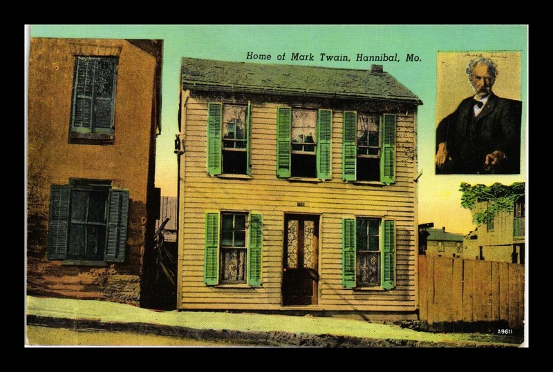 MARK TWAIN HOME HANNIBAL MISSOURI ORIGINAL POSTCARD