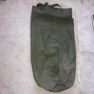 Vintage Military Duffle Bag US Army Green Canvas Sea Bag 50s-60s