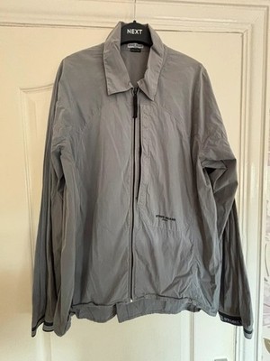 Graues Stone Island Herren-Overshirt Baumwolle/Nylon Reißverschluss Größe Large