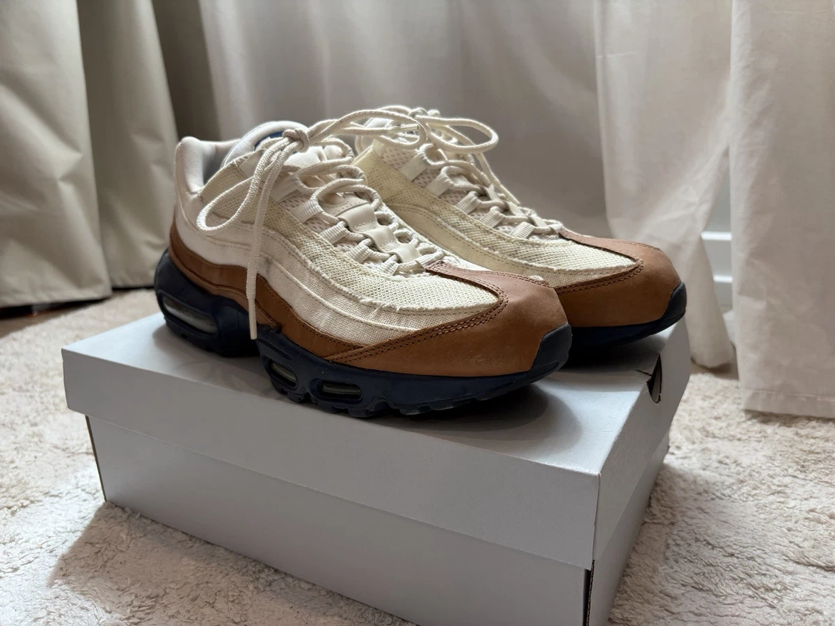 Nike Air Max‎ 95 Khaki Brown Suede Running Shoes 609048-200 Men\'s Sz 10.5 Rare! Nike Air Max 95 Wheat Brown for Sale | Authenticity  main image 4