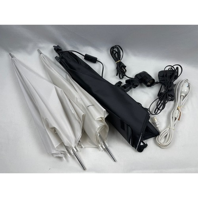 #ad #ad Photography Umbrella Lighting Kit 3 Umbrellas 3 AC Sockets White Silver Parts $29.95
