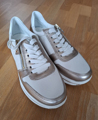 Ara High Soft Sneaker, creme-weiß/Gold, Gr. 38, neu!